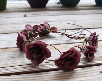 Mauve/Deep Purple Flower Crown