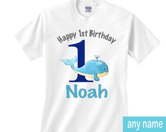 1st birthday whale shirt