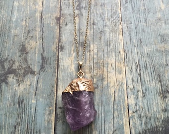 Rough Amethyst Necklace