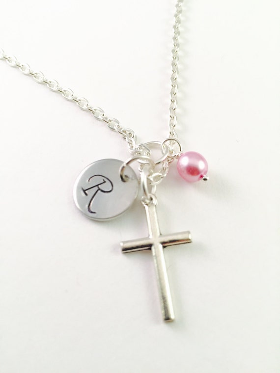 Cross necklace personalized girls necklace Confirmation