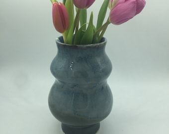 Handmade ceramic blue vase