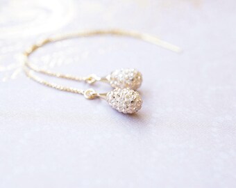 Earrings, Threader Earrings, Gold Earrings, Crystal Earrings, Pave Earrings, Dangle Earrings, Drop Earrings, Swarovski Earrings, Gift
