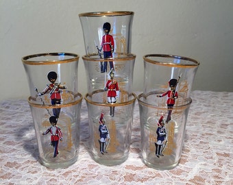 Set of 7 MC French Soldiers Shot Glasses