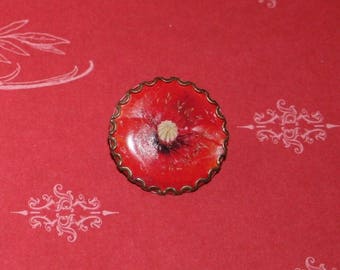 Brooch vintage _ _coquelicot - fancy cabochon