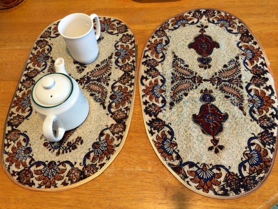 handmade oval placemat set of two, ovall place mat, dinner napkins,farm house decor, mandala tapestry, dinner party,kitchen decor