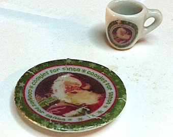 Miniature "Cookies for Santa" Plate and Matching Mug (CER033)