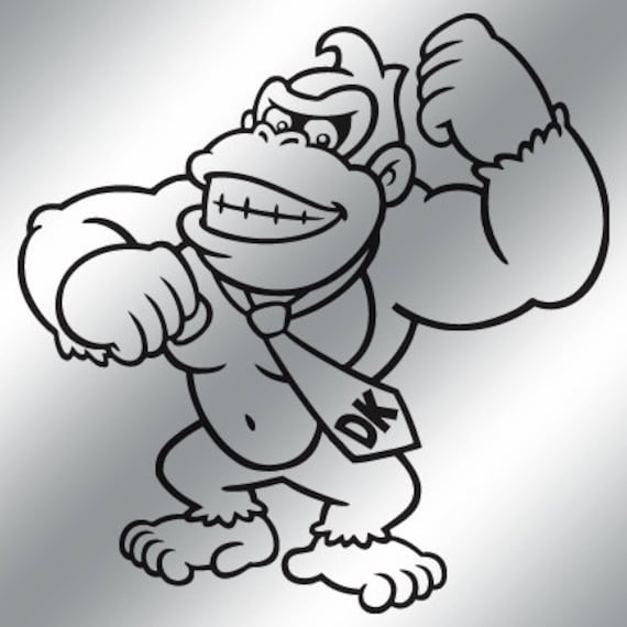 Donkey Kong Vinyl Decal 9 COLOR CHOICES donkey-kong-vinyl-decal-9-color-choices