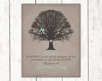 Daughter In Law Gift from from Mother In Law on Wedding Day PERSONSALIZED Gift for Sons Wife for Bride Canvas Print Rustic Wedding