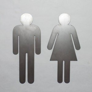Man - Woman Metal Sign Bathroom Restroom Door Male Female Gender His Mens And Womens Signs T mens and womens bathroom signs. Man - Woman Metal Sign Bathroom Restroom Door Male Female Gender His Mens And Womens Signs T