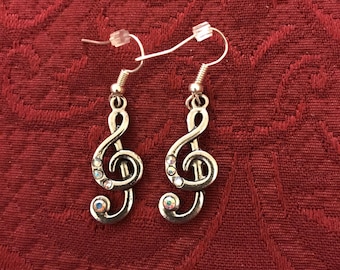 Treble clef earrings