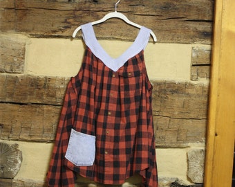 Womens Lagenlook Clothing Bohemian Style Top Upcycled Hippie Clothes Shabby Boho Chic Tattered Mori Girl Style Plus Size