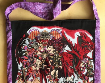 Yu Gi Oh upcycled shirt bag
