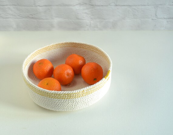Cotton rope bowl, key bowl, Anniversary gift, Scandinavian decor, Cotton rope basket, Natural decor, Modern home, Cozy home style, Cotton
