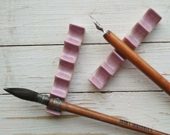 Ceramic Brush Pen Rest Paintbrush Calligraphy Holder Watercolor Brush Painting Tools Oil Painter Gifts for Artists Art Teacher