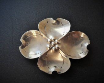 Sterling Dogwood Brooch