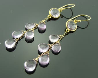 Amethyst 14K Gold Filled Gemstone Cascade Earrings
