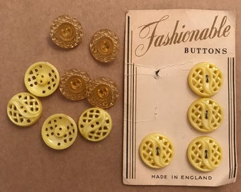 Vintage lemon Yellow Buttons