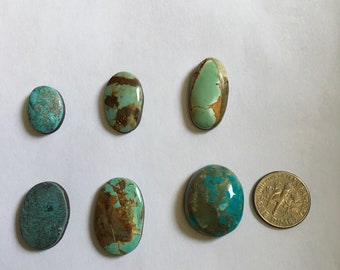 Natural Royston Turquoise Cabochons