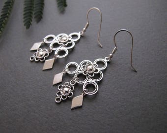 Silver earrings-Filigree silver earrings-Jewelry-Yemenite earrings-Israel jewelry-Ethnic earrings-silver jewelry-everyday earrings
