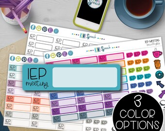 IEP Meeting Planner Stickers for SLPs & Special Education