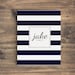 Journal, Notebook, Guest Book, Personalized, Graduation, Baby Shower, Pregnancy Journal, Baby Journal, Stripe Cover Design