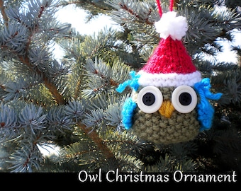 Owl Christmas Ornament Knitting Pattern