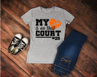 My heart is on that court svg, dxf, png, cutting file, cricut file, silhouette file, basketball svg