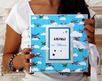 Baby Boy Scrapbook Album - Custom Instax Album - Boy Baptism Gift - Baby Shower Party Gift - Personalized Instax Mini Album - Gift For Boy