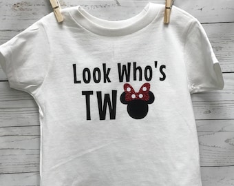 Two Minnie Mouse Shirt, Two Mickey Mouse Shirt, two birthday shirt, Minnie Mouse birthday shirt, Mickey Mouse birthday shirt, toddler shirt,