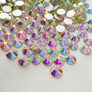 1440 pcs Crystal AB Flat Back Rhinestones Flat Back Crystal wholesale loose flatback rhinestone crystals glass beads 2mm 3mm 4mm 5mm 6mm 7mm