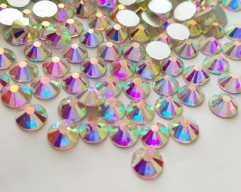 1440 pcs Crystal AB Flat Back Rhinestones Flat Back Crystal wholesale loose flatback rhinestone crystals glass beads 2mm 3mm 4mm 5mm 6mm 7mm