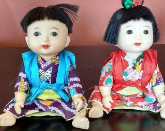 Plastic Japanese Dolls, Made in Japan