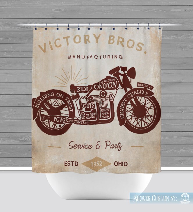 Shower Curtain And More Motorcycle Man Cave See Zoom