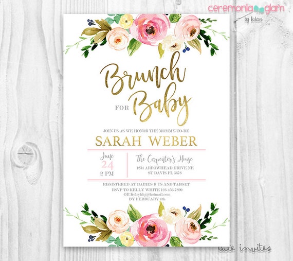 Flower Themed Baby Shower Invitations 3