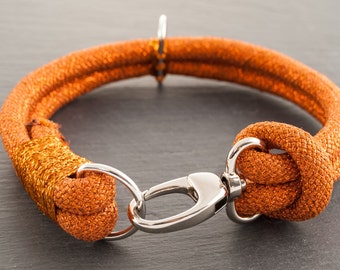 Climbing rope dog collar - copper