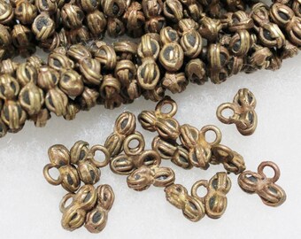 20 African Brass Charm Beads, Metal Spacer Beads, Tribal Beads (d27)