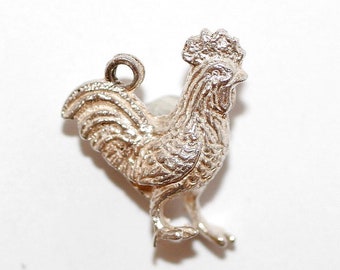 Vintage Sterling Silver Bracelet Charm Rooster Solid Silver (2.7g)