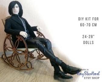 ROCKING chair for 60-70cm 26-28" doll PRE-ORDER diy doll furniture kit dollhouse self assembly laser cut unpainted flatpack bjd chair