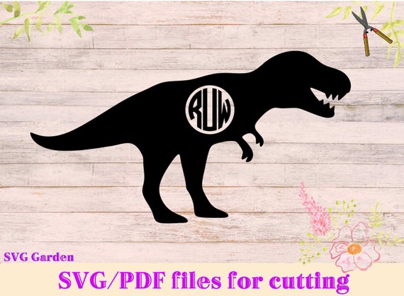 Download Dinosaur SVG File Dinosaur Monogram SVG Cutting Template