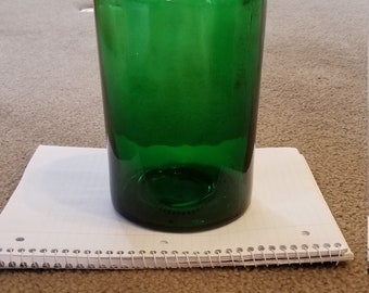 Vintage Forest Green Apothecary Glass Jar Storage Jar Made in Italy Emerald Green