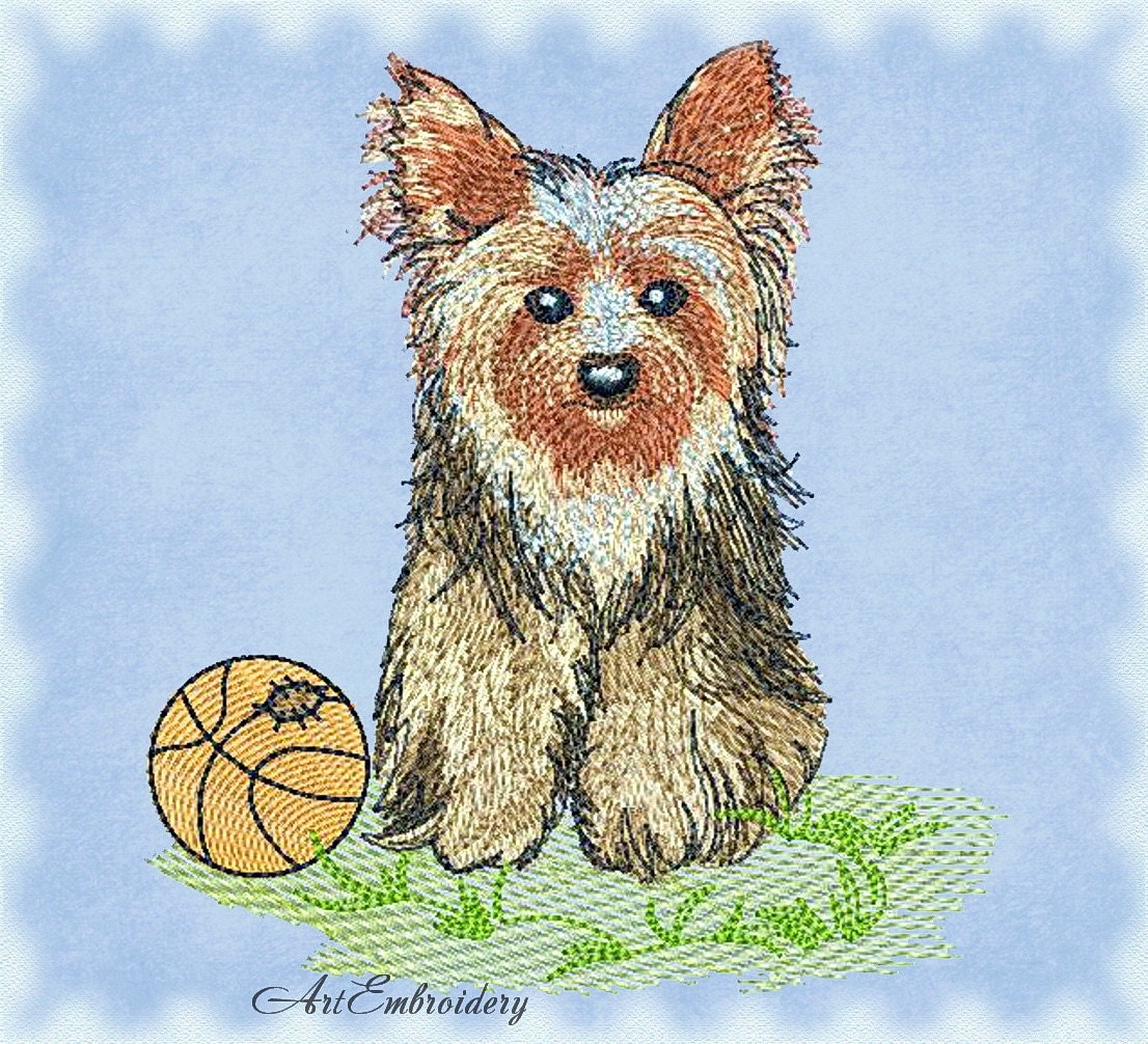 Download Yorkshire Terrier 2 Machine Embroidery Design for a Babies