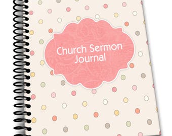 Dotty Weekly Sermon Journal | 8 x 10 | Spiral Bound Notebook | Weekly Sermon Blank Notebook