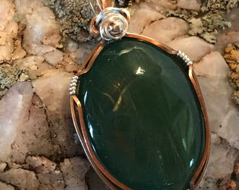A0047 Jade Gemstone in Hand Crafted Cage