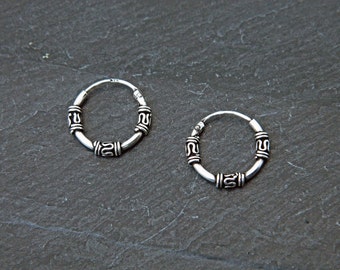 1,2X12 mm Sterling Silver Hoop Earrings - Silver Hoop Earrings - Tiny Hoop Earrings,Hoop Earrings - Small Hoop Earring,Silver Hoop Tiny,030H