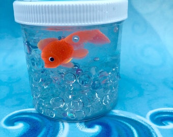 FREE SQUISHY! 6 Oz Under the sea / clear slime / Toys / Cheap slime / Outdoors / fishbowl slime / Gift / Stress / Handcrafted