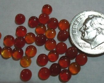 4 pcs Carnelian High Dome cabochons 4mm round cb020