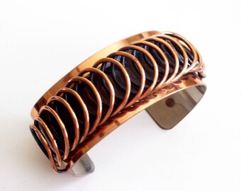 MCM Renoir Bracelet, Renoir Copper Cuff, Modernist Copper Cuff, Vintage RENOIR Copper Modernist Coil Cuff Bracelet, The Copper Cat