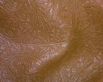Leather 8"x10" Western CIRCLE pattern OAK TAN King Embossed Cowhide 2.5-3 oz / 1-1.2 mm PeggySueAlso™ E2812-10 Full hides available