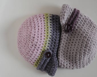 Hat with visor, natural wool baby