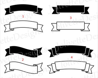 Banner, Ribbon, Label, Scroll Clip Art, Clipart, Design, Svg Files, Png Files, Eps, Dxf, Pdf Files, Silhouette, Cricut, Cut File